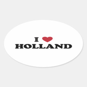 I Love Holland Oval Sticker