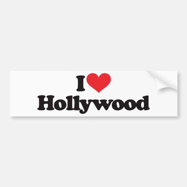 I Love Hollywood Bumper Sticker (Front)