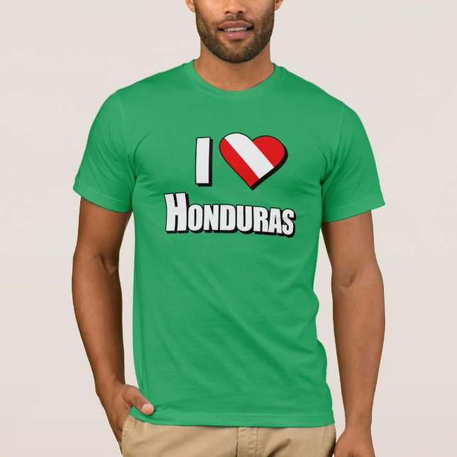 I Love Honduras Diving T-Shirt (Front)