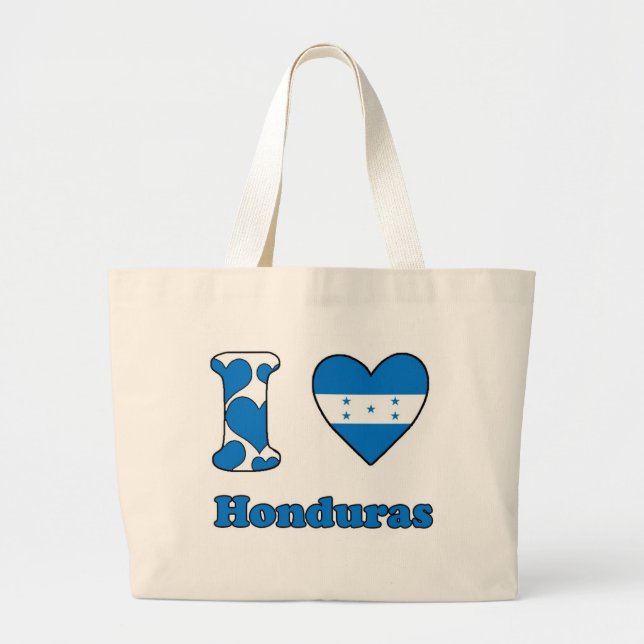 I love Honduras Large Tote Bag (Front)