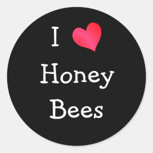 I Love Honey Bees Classic Round Sticker