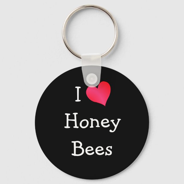 I Love Honey Bees Key Ring (Front)