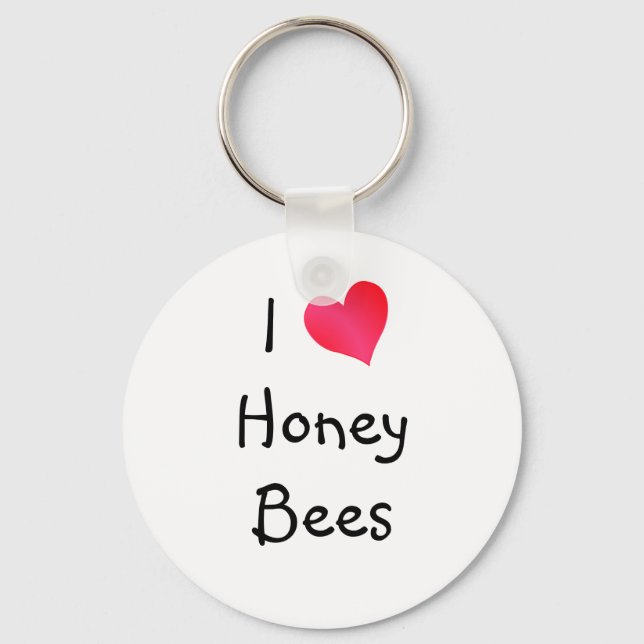 I Love Honey Bees Key Ring (Front)