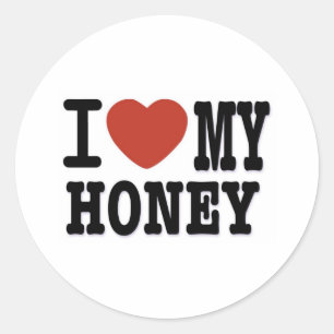 I LOVE HONEY CLASSIC ROUND STICKER