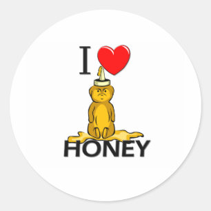 I Love Honey Classic Round Sticker