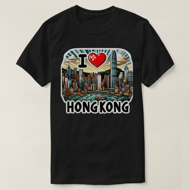 I Love Hong Kong 10 T-Shirt (Design Front)