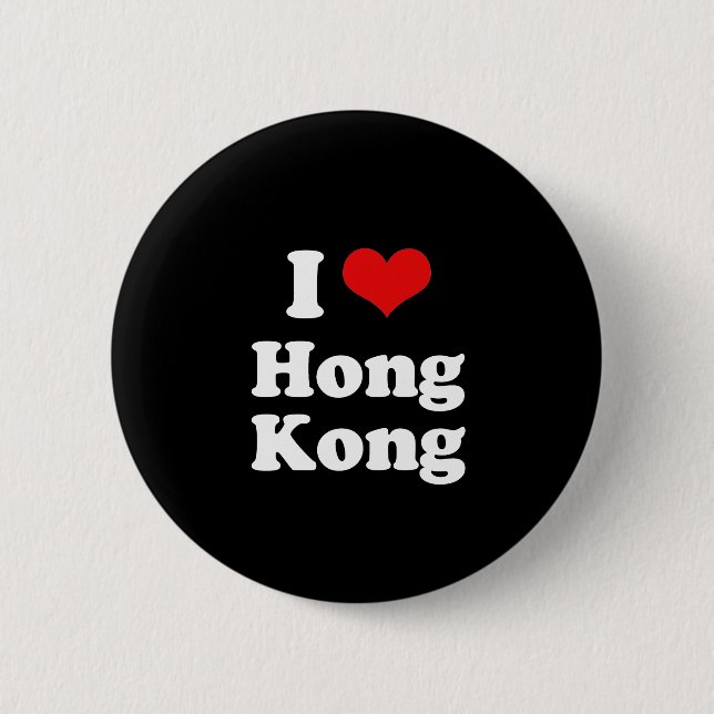 I LOVE HONG KONG 6 CM ROUND BADGE (Front)