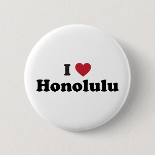 I Love Honolulu Hawaii 6 Cm Round Badge