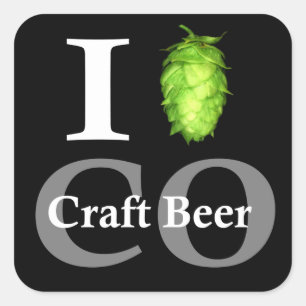 I love (hop) Colorado craft beer! Square Sticker