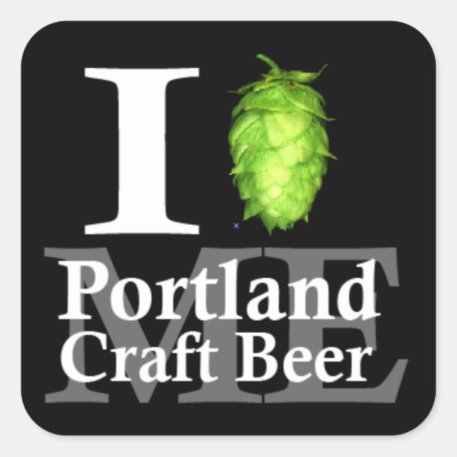 I love (hop) Portland, ME craft beer! Square Sticker (Front)