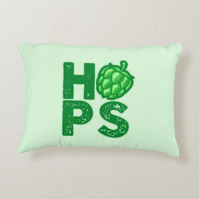 I Love Hops In Craft Beer Decorative Cushion (Back)