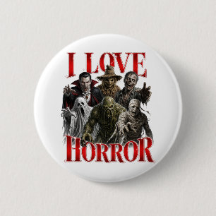 I Love Horror 6 Cm Round Badge