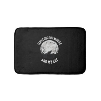 I Love Horror Movies And My Cat Bath Mat