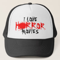 I love horror movies hat for film fans