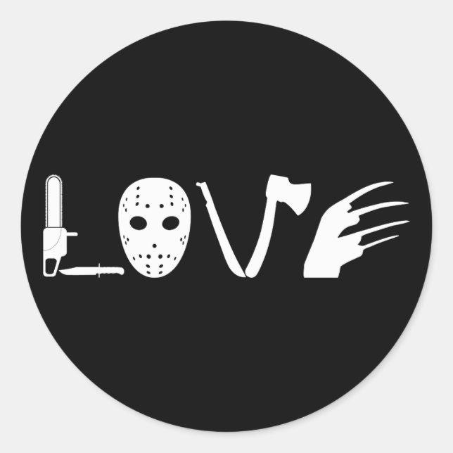 I Love Horror Movies Scary Movie Classic Round Sticker (Front)