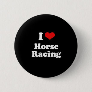 I Love Horse Racing Tshirt 6 Cm Round Badge