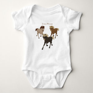I Love Horses Baby Bodysuit