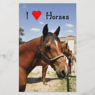 "I love Horses" Beautiful Horse Stationary Stationery