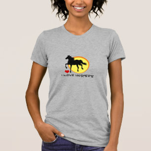 I Love Horses & Black Horse Running / Horticulture T-Shirt