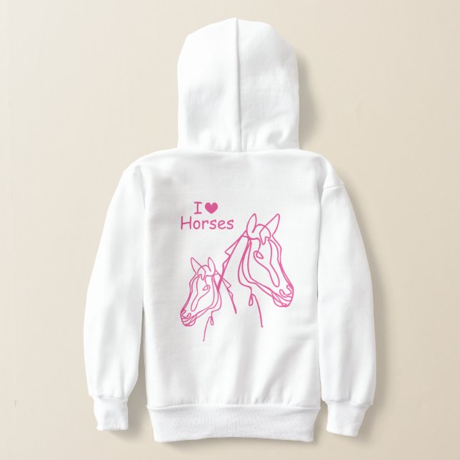 I love horses cute girl's clothing for kids (Laydown Back)
