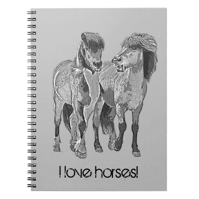 I love horses! Cute Icelandic ponies Notebook (Front)