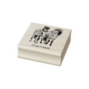 I love horses! Cute Icelandic ponies Rubber Stamp