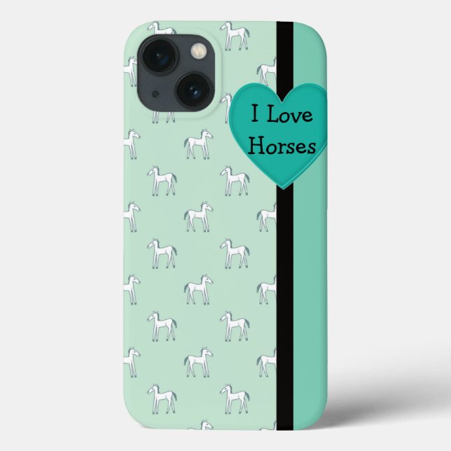 I Love Horses iPad Case (Back)