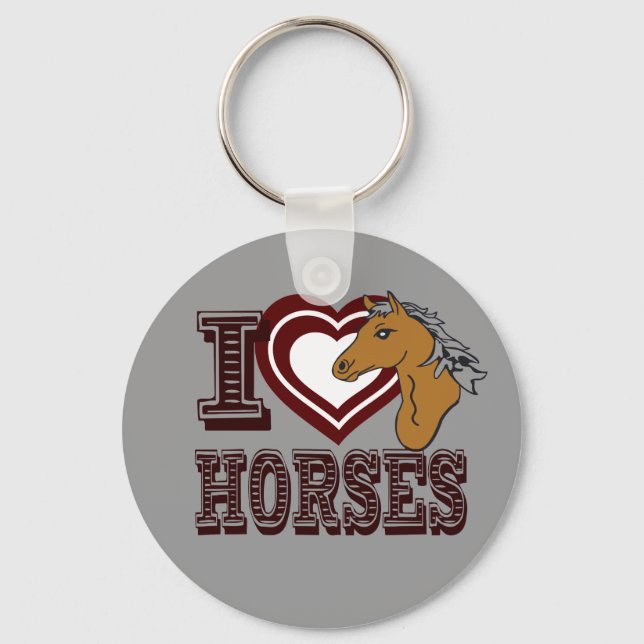 I love Horses Key Ring (Front)