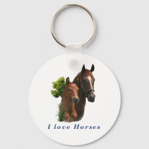 I love horses key ring