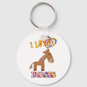 I LOVE HORSES KEY RING
