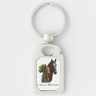 I love horses key ring