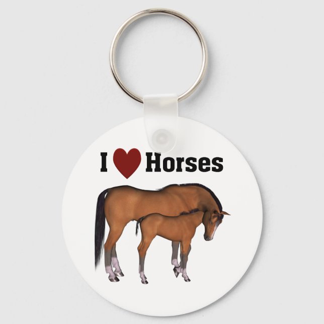 I Love Horses Keyring (Front)