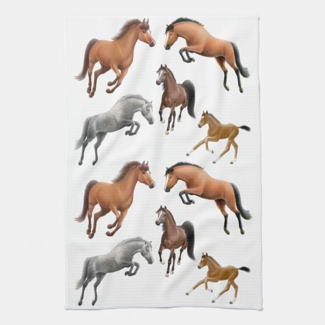 I Love Horses Kitchen Towel (Vertical)