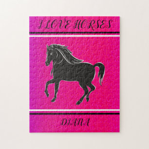 I LOVE HORSES PERSONALIZED PUZZLE. JIGSAW PUZZLE
