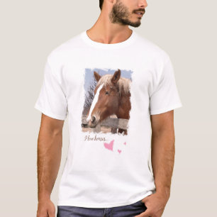 I Love Horses Pink Hearts  T-Shirt