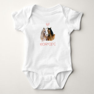 I Love Horses Portrait Baby Bodysuit