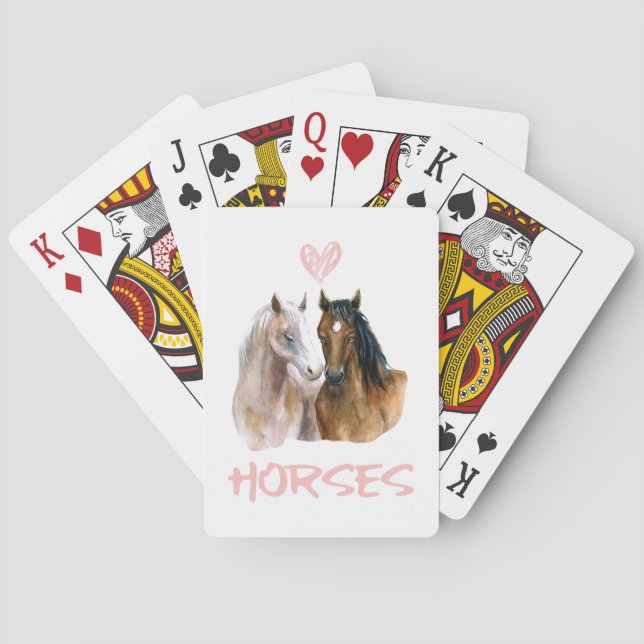 I Love Horses Portrait Playing Cards (Back)