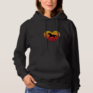I Love Horses Retro Heart Hoodie