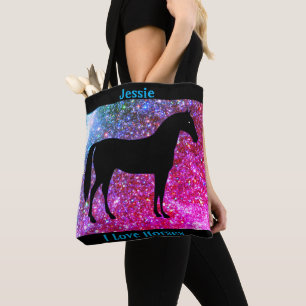 I Love Horses Sparkle Tote Bag