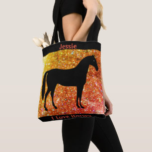 I Love Horses Sparkle Tote Bag