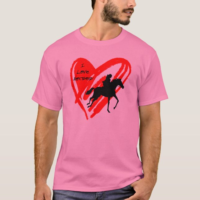 I Love Horses T-Shirt (Front)
