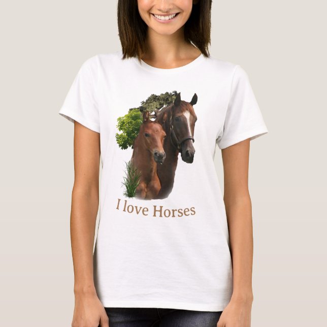 I love horses T-Shirt (Front)