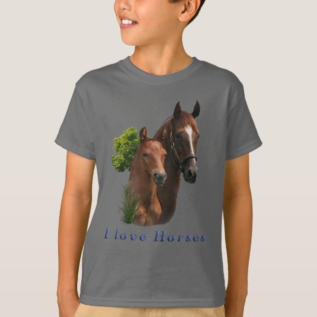I love horses t-shirts (Front)