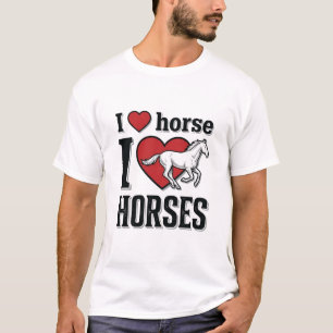 I Love Horses Vintage Engraving Shirt Design