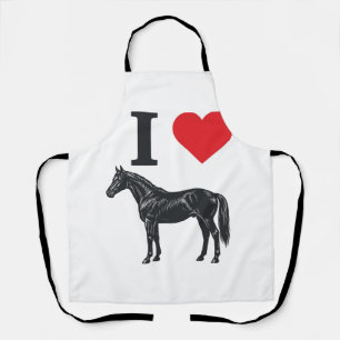 I Love Horses Vintage Engraving Shirt Design_1 Apron