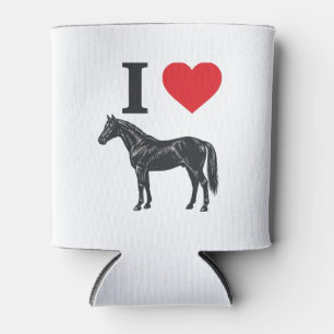 I Love Horses Vintage Engraving Shirt Design_1 Can Cooler