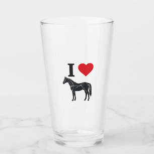 I Love Horses Vintage Engraving Shirt Design_1 Glass