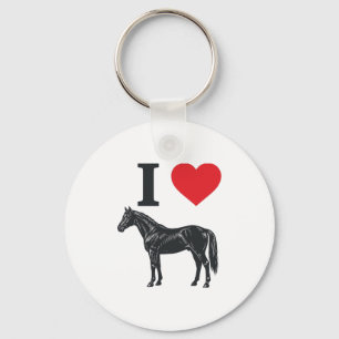 I Love Horses Vintage Engraving Shirt Design_1 Key Ring