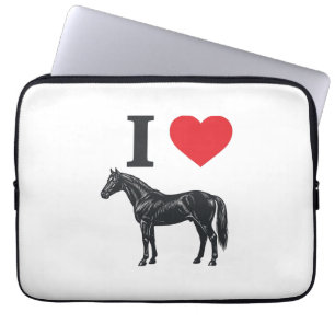 I Love Horses Vintage Engraving Shirt Design_1 Laptop Sleeve