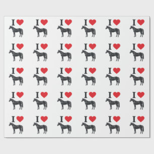 I Love Horses Vintage Engraving Shirt Design_1 Wrapping Paper